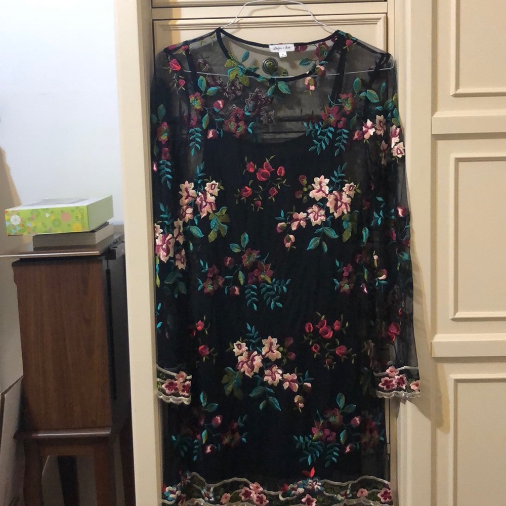 Delicate embroidered lace dress